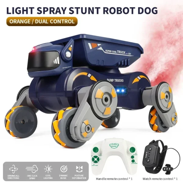 JHD Q187 RC Robot Dog Transport Car RC Car 2 In 1 Gesture Control Light Music Water Spray Remote Control JJRC Q187 Toys for Boys - Image 7