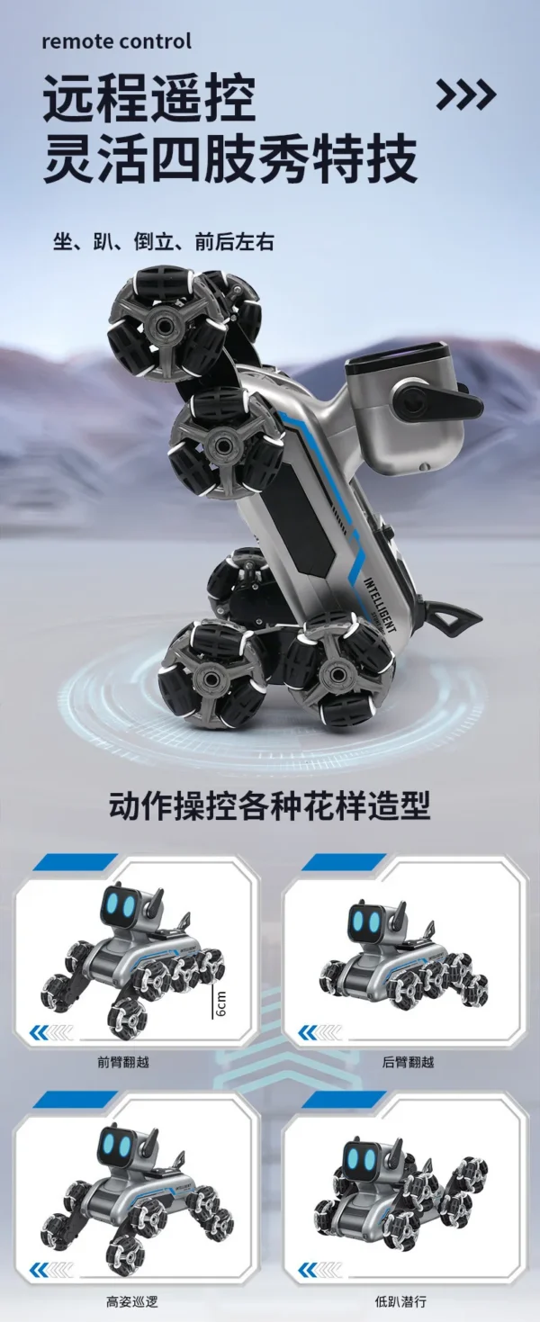 Eight-wheeled Stunts Mechanical Dog Gesture Induction Can Walk and Sing Intelligent Machine Dog Electric Pet Dog Toy - Image 15