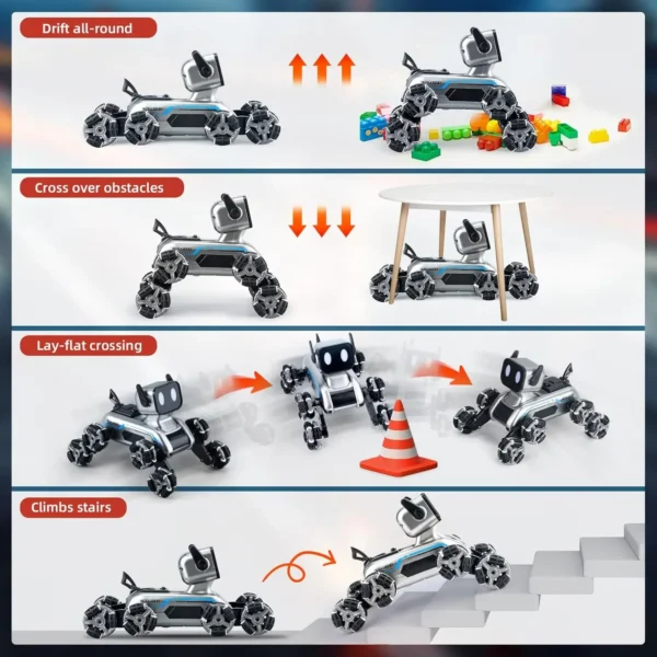 Eight-wheeled Stunts Mechanical Dog Gesture Induction Can Walk and Sing Intelligent Machine Dog Electric Pet Dog Toy - Image 5