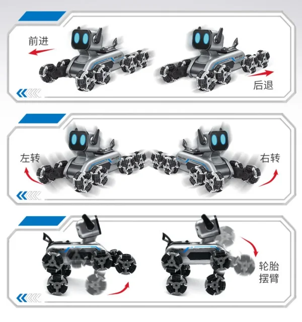 Eight-wheeled Stunts Mechanical Dog Gesture Induction Can Walk and Sing Intelligent Machine Dog Electric Pet Dog Toy - Image 22